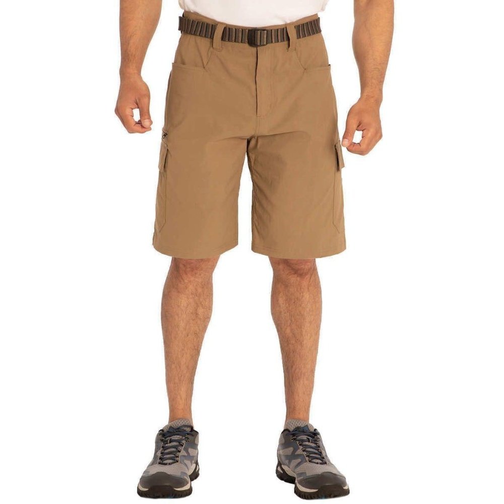 Orvis Tech Cargo Shorts Belted Nylon Sz 32 Tan